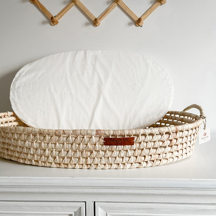 Organic Wicker Changing Basket With Mattress Original par