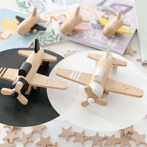 Wooden Friction Propleller Plane - Hikoki par kiko+ & gg* - KIKO+ & GG* | Jourès