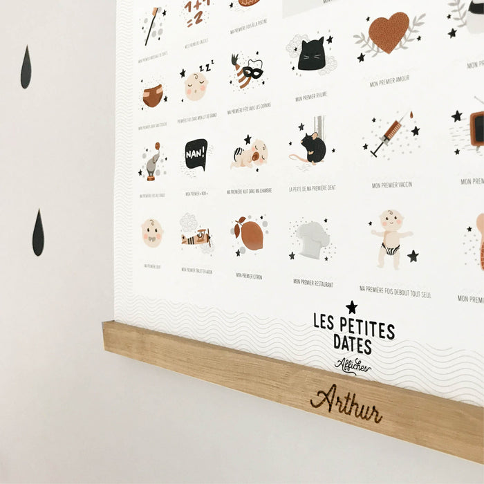 "Mes Premières Fois" Milestones poster and stamp - Light skin par Les Petites Dates - Arts and Stationery | Jourès