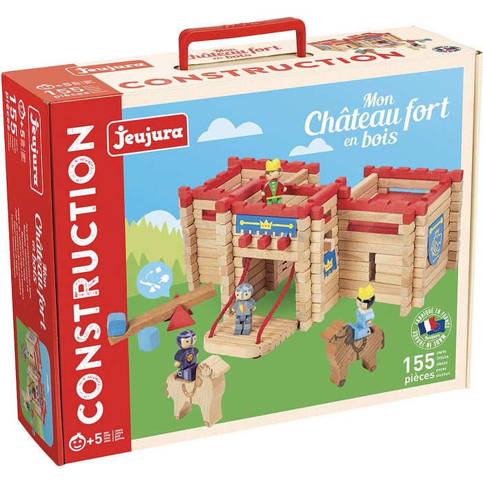 Jeu de construction en bois - Mon château fort en bois - 155 pièces par Jeujura - Jeux éducatifs et loisirs | Jourès