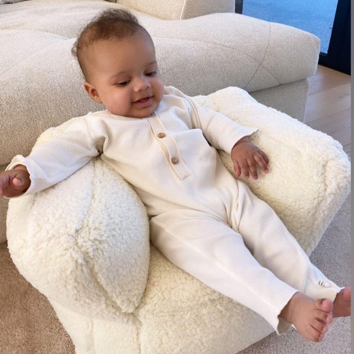 Sofa pouf pour enfants - Teddy crème blanc par Jollein - Vu sur Instagram | Jourès