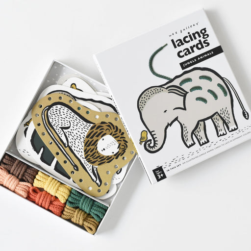 Cartes à lacer - Animaux de la jungle par Wee Gallery - Jeux éducatifs et loisirs | Jourès