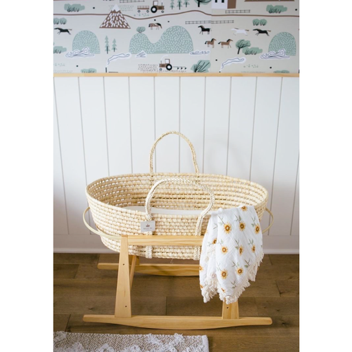 Organic Wicker Moses Basket (mattress + support) - Original par Mustbebaby - Baby Rockers, Cribs, Moses and Bedding | Jourès