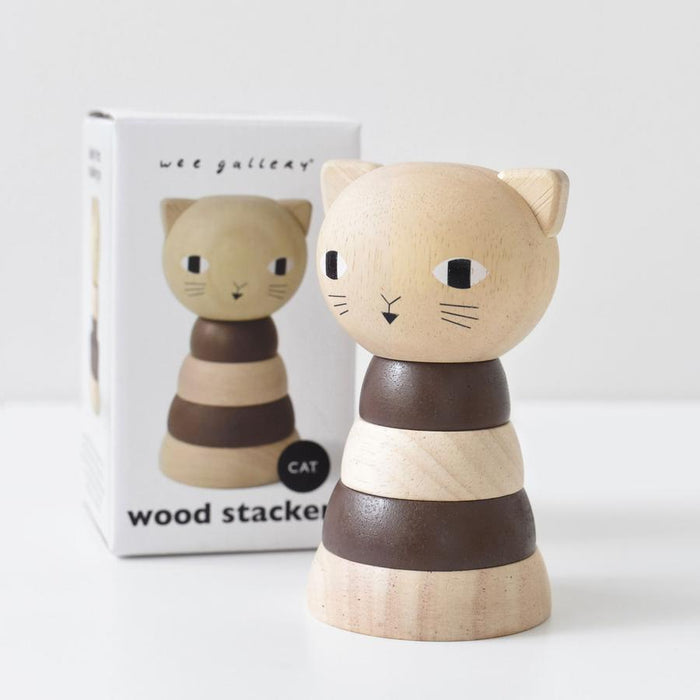 Wood stacker  - Toy cat for kids par Wee Gallery - Early Learning Toys | Jourès