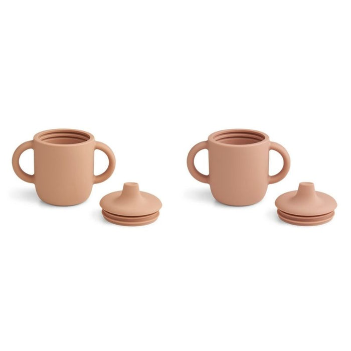 Neil Silicone Sippy Cup - Pack of 2 - Tuscany rose/Pale Tuscany Mix par Liewood - Baby Bottles & Mealtime | Jourès