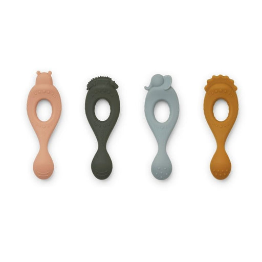 Liva Silicone Spoon - Pack of 4 - Safari/Rose Multi mix par Liewood - Cutlery | Jourès