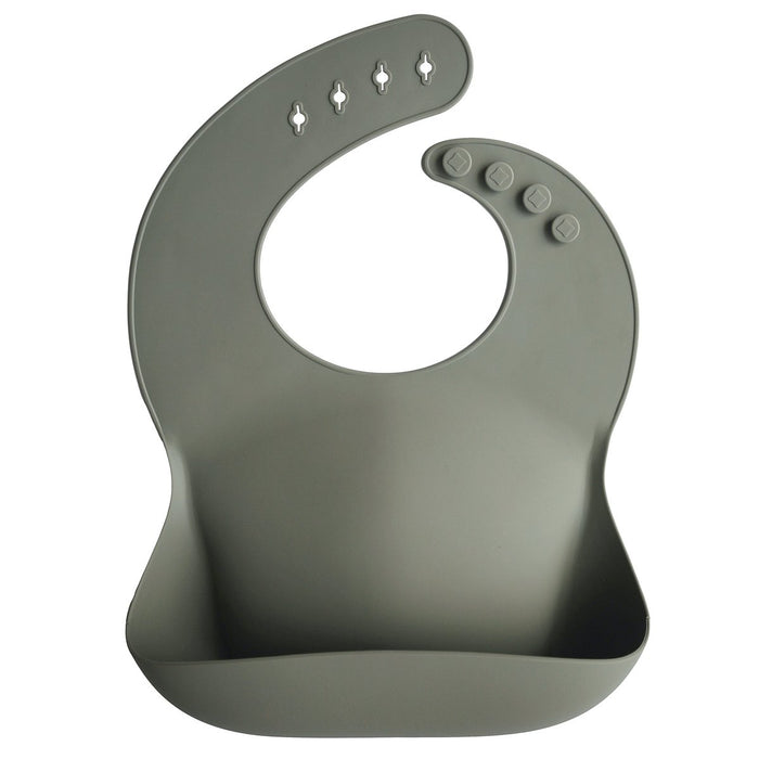 Adjustable waterproof silicone Baby Bib - Silver Sage par Mushie - Eating & Bibs | Jourès