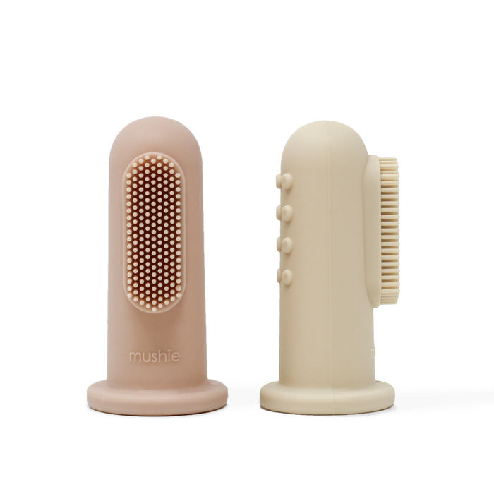 Kids Finger Toothbrush - Shifting Sand/Blush par Mushie - Founder's favourite | Jourès