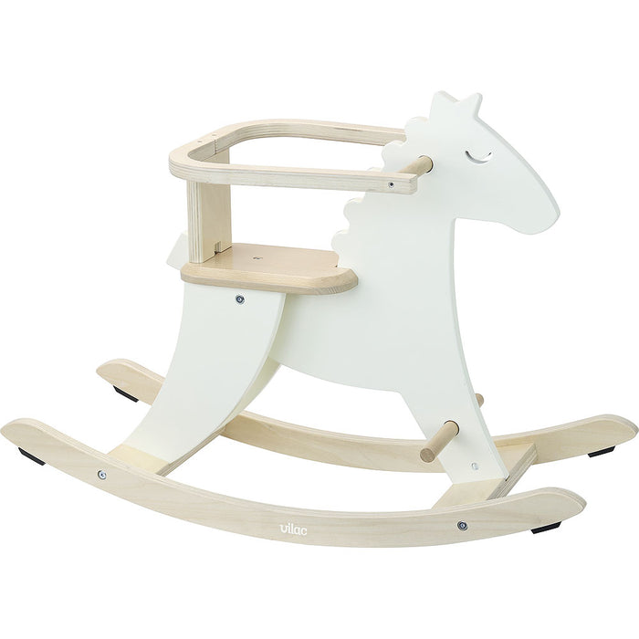 Ride On Rocking Horse with security hoop - Ivory par Vilac - Founder's favourite | Jourès
