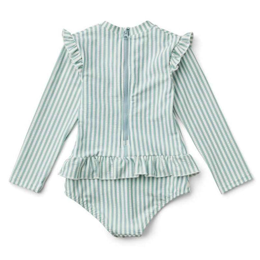 Sille Swim Jumpsuit Seersucker - Stripe/Sea Blue/White par Liewood - Swimsuits & Swim vests | Jourès