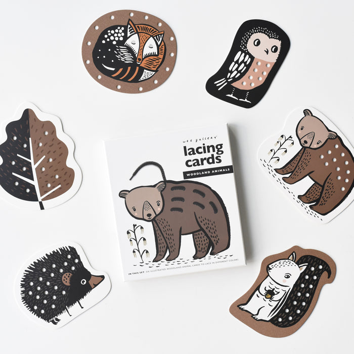 Lacing Cards - Woodland Animals par Wee Gallery - Arts & Crafts | Jourès